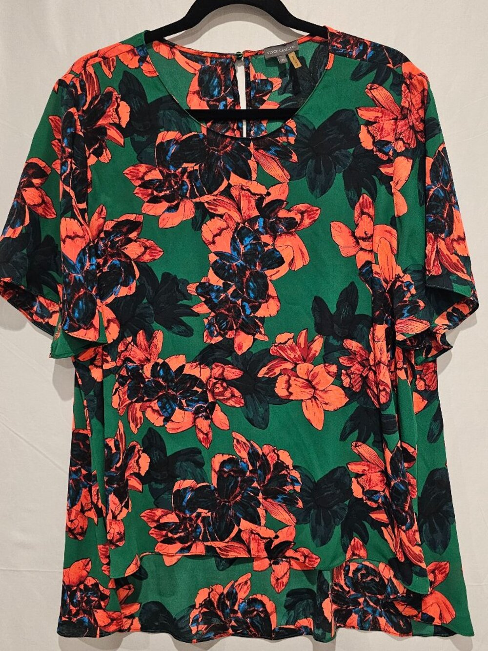 Vince Camuto Women's Floral Blouse XL Oversized Relaxed Fit To